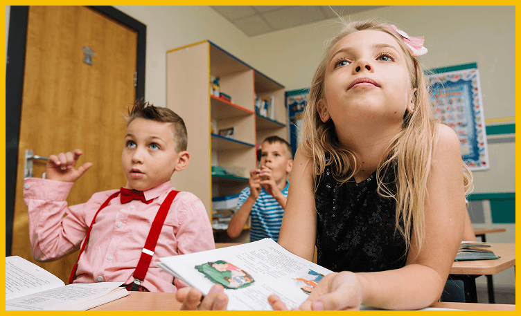 Students in classroom learning environment